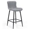 Sapphtopaz Modern Bar Stools Set of 2 with PU Tufted Backrest Upholstered Dining Chairs with Metal Legs & Footrest Barstools for Kitchen Island - 2 of 4