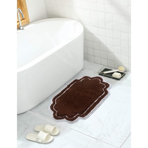 17"x24" Allure Collection Brown Cotton Tufted Bath Rug - Home Weavers : Target