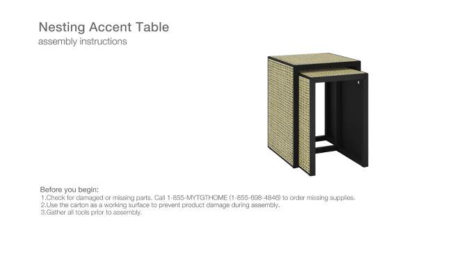 Nesting Accent Table Black/Natural - Threshold™, 2 of 11, play video