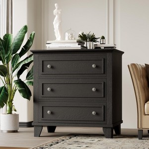 3 Drawer Dresser for Bedroom, Wide Chest of Drawers with Vintage Handle, Modern Wood Dresser Wide Nightstand Cabinet for Living Room - 1 of 4