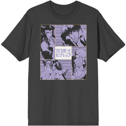 Cowboy Bebop Purple Team Graphic Men's Black T-shirt-3XL