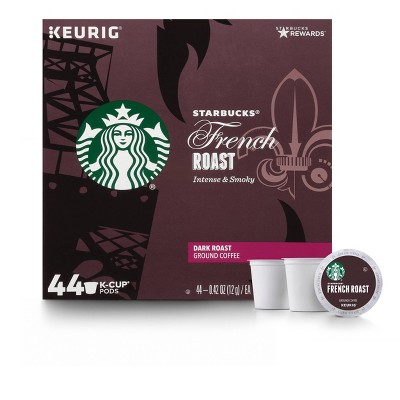 Starbucks Dark Roast K-Cup Coffee Pods — French Roast for Keurig Brewers — 1 box (44 pods)