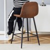 KTMBDW Bar Stools Set of 2, Bar Height Bar Stools with Back, Ergonomic Backrest, Metal Legs, 24.6-Inch Tall Barstools for Kitchen Island - 3 of 4