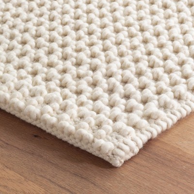 Hooper Rectangular Ivory Wool-Cotton Blend Handmade Area Rug