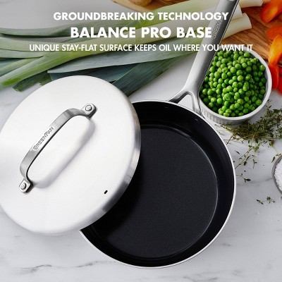 GreenPan 3.26 Quart Stainless Steel Ceramic Nonstick Saucepan
