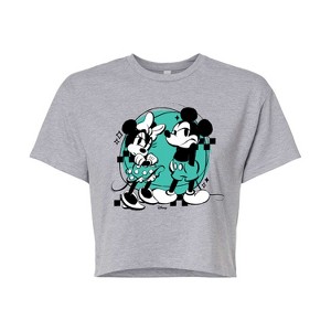 Women's - Disney - Mickey And Minnie Mouse Cropped Graphic T-Shirt - 1 of 4