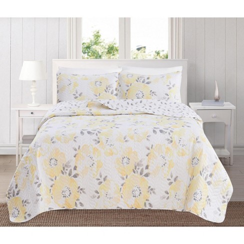 Great Bay Home All-season Reversible Quilt Set With Shams (full / Queen ...