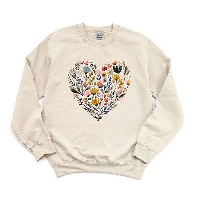 Simply Sage Market Women's Graphic Sweatshirt Heart Floral