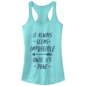 Juniors Womens CHIN UP Seems Impossible Until It's Done Racerback Tank Top - 1 of 3