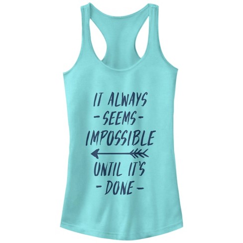 Juniors Womens CHIN UP Seems Impossible Until It's Done Racerback Tank Top - image 1 of 3