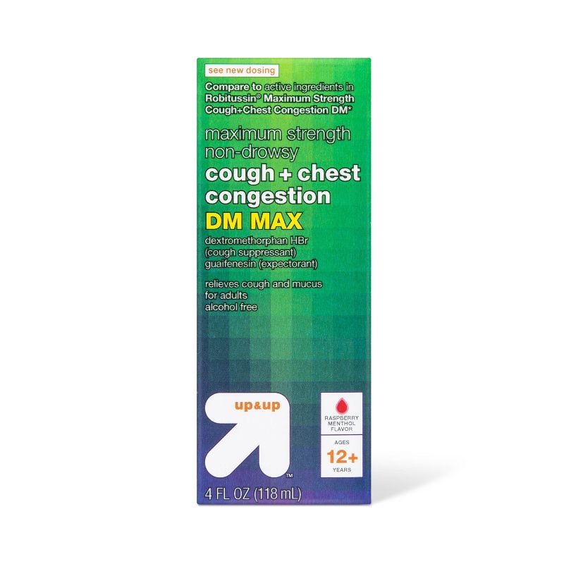 Tussin Cough + Chest Congestion DM Max Treatment - Raspberry Menthol - 4 fl oz - up &#38; up&#8482;, 1 of 7