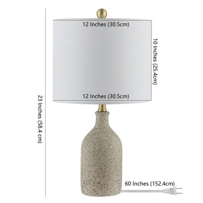 Gunnar Beige Ceramic Table Lamp with White Drum Shade