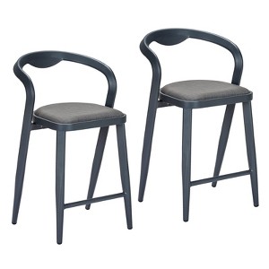 Garvee Outdoor Counter Height Bar Stools Chairs Set of 2, Stylish Modern Patio Bar Stools with Backrest and Arm, Comfortable High Bar Chairs - 1 of 4