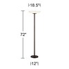 Possini Euro Design Meridian Light Blaster Modern Torchiere Floor Lamp with Riser 72" Tall Oil Rubbed Bronze LED Frosted Glass Shade for Living Room - 4 of 4