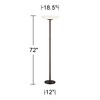 Possini Euro Design Meridian Light Blaster Modern Torchiere Floor Lamp with Riser 72" Tall Oil Rubbed Bronze LED Frosted Glass Shade for Living Room - image 4 of 4