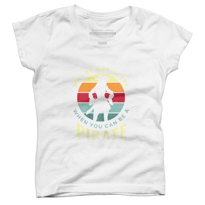 Girl's Design By Humans Funny Pirate Freebooter Buccaneer By MINHMINH T-Shirt
