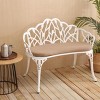 Long Chair Outdoor With Cushion, Patio Benches Metal, Garden Benches For Outdoor With Floral Rose-Cuddlewood - 3 of 4
