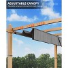 Woodgrain Aluminium Pergola Upgraded Retractable Outdoor Pergola with Canopy Modern Gazebo for Backyard, Patio, Porch, Grape Trellis - 3 of 4