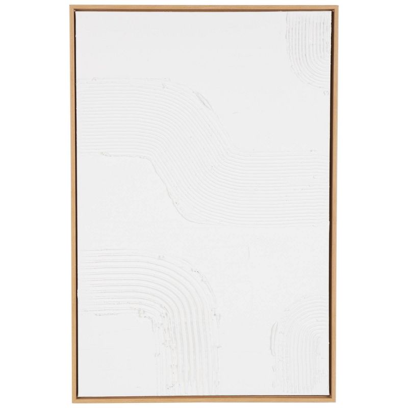 Olivia &#38; May 36&#34;x24&#34; Canvas Abstract Framed Wall Art with Frame Brown/White, 1 of 8