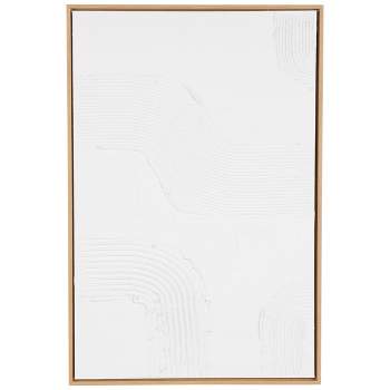 Olivia & May 36"x24" Canvas Abstract Framed Wall Art with Frame Brown/White