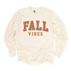 Simply Sage Market Women's Fall Vibes Varsity Grunge Long Sleeve Garment Dyed Tee - 1 of 4
