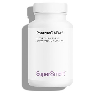 SuperSmart Pharma GABA 125mg per Day - Patented Natural Gamma Aminobutyric Acid GABA Supplement | Non-GMO & Gluten Free - 60 Vegetarian Capsules - 1 of 1