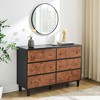 47" Drawer Dresser - Vintage Circle Handle Wood Chest, Curved Profile Design for Bedroom/Living Room - 2 of 4