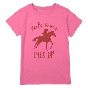 Girl's Lost Gods Horse Ride Heels Down Eyes Up T-Shirt - 1 of 3