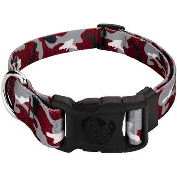 Country Brook Petz Deluxe Crimson and White Camo Dog Collar - Made in The U.S.A.