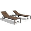 Crestlive Products 3 pcs Patio Outdoor Aluminum Mesh Chaise Lounge Chairs and Side Table Set Sun Lounger with Adjustable Backrest - 2 of 4