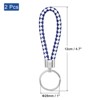 Unique Bargains Braided PU Leather Car Wallet Keychain with Stainless Steel Key Rings 2 Pcs - 2 of 3