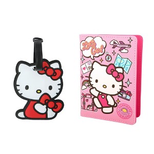 Sanrio Hello Kitty Passport Holder and Luggage Tag Set, Travel Gift Accessories - 1 of 4