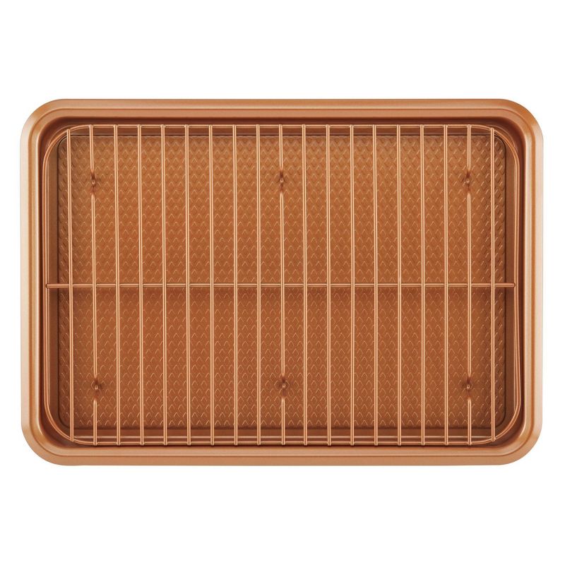 Ayesha Curry 2pc Set: 10&#34;x15&#34; Cookie Pan with Cooling Rack Copper, 4 of 8