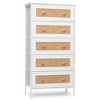 Crestlive Products 5 Drawers Rattan dressers for bedroom Storage Tower Tall Fabric Dresser with Wood Top &Wood Handles - 2 of 4