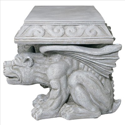 Blair Castle 31" Faux Stone Resin Gargoyle Bench