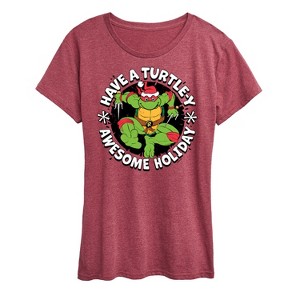 Women's - Teenage Mutant Ninja Turtles - Have A Turtley Awesome Holiday Short Sleeve Graphic T-Shirt - 1 of 4