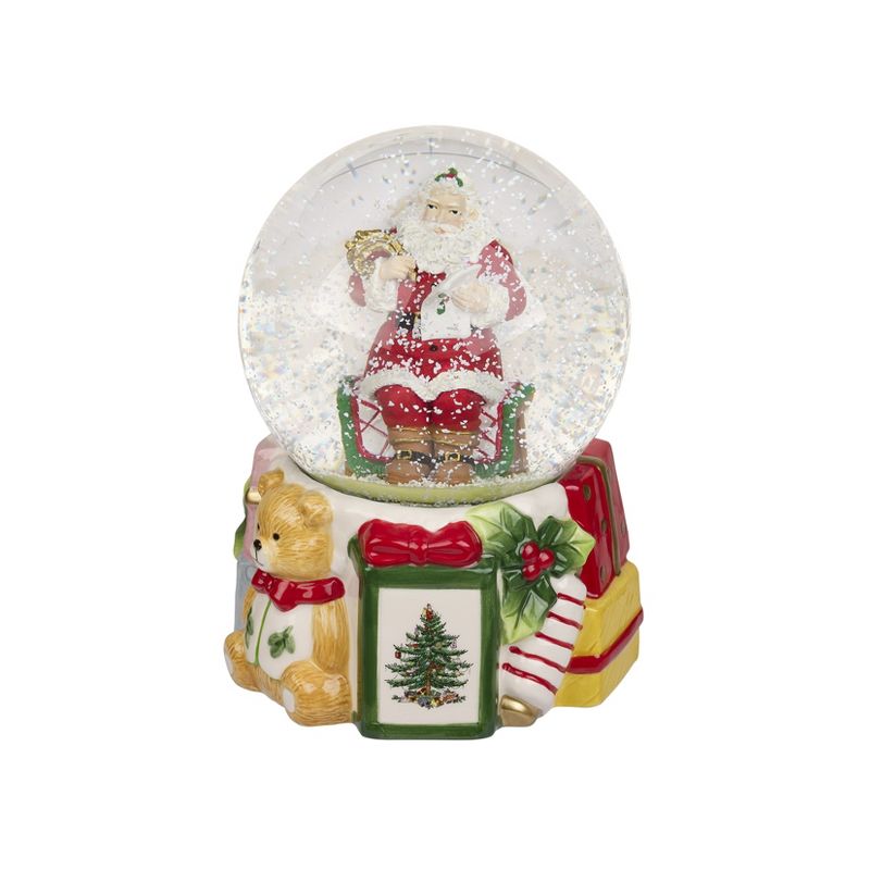 Spode Christmas Tree 6.5" Musical Snow Globe (Up On The House Top),6.5 Inch, 2 of 5