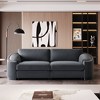Stylish Sofa with Semilunar Arm, Rivet Detailing, and Solid Frame-ModernLuxe - 2 of 4