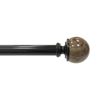 Decorative Drapery Curtain Rod with Marble Ball Finials Oil Rubbed Bronze - Lumi Home Furnishings