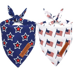 Halloween Dog Bandanas 2 Pack, Pumpkin and Spider Web Bibs, Triangle Reversible Fall Pet Scarf, Premium Durable Fabric, Adjustable Fit - 1 of 4