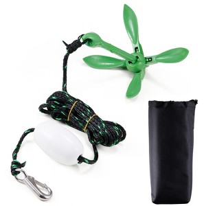 VEVOR Kayak Anchor Kit, 3.5 lb Paddle Board Anchor Kit with 26.2 ft/8 m Rope and Buoy, Folding Small Boat Anchor with Storage Bag and Snap Hook - 1 of 4