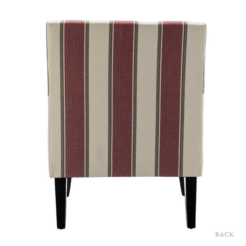 Set of 2 Sara Upholstered Accent Arm Chair with Nail Head Trim | Karat Home-Stripe Red, 4 of 10