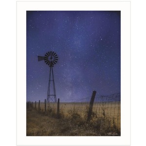 HomeRoots Starlit Night White Framed Print Wall Art - 1 of 4