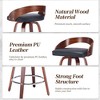 QingMoon Low-Back Swivel Bar Stools, Wood Counter Chairs Set of 2 with PU Leather Seat for Kitchen Island, Pub, Restaurant - 2 of 4