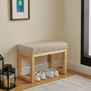 KWPZQEB Entryway Bench, Upholstered Shoe Benches with Solid Wood Frame & Soft Cushioned Seat, Shoe Storage Bench for Hallway, Living Room - 1 of 4
