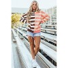 Brown Stripe Color Block Drop Shoulder Pullover Sweatshirt - 4 of 4
