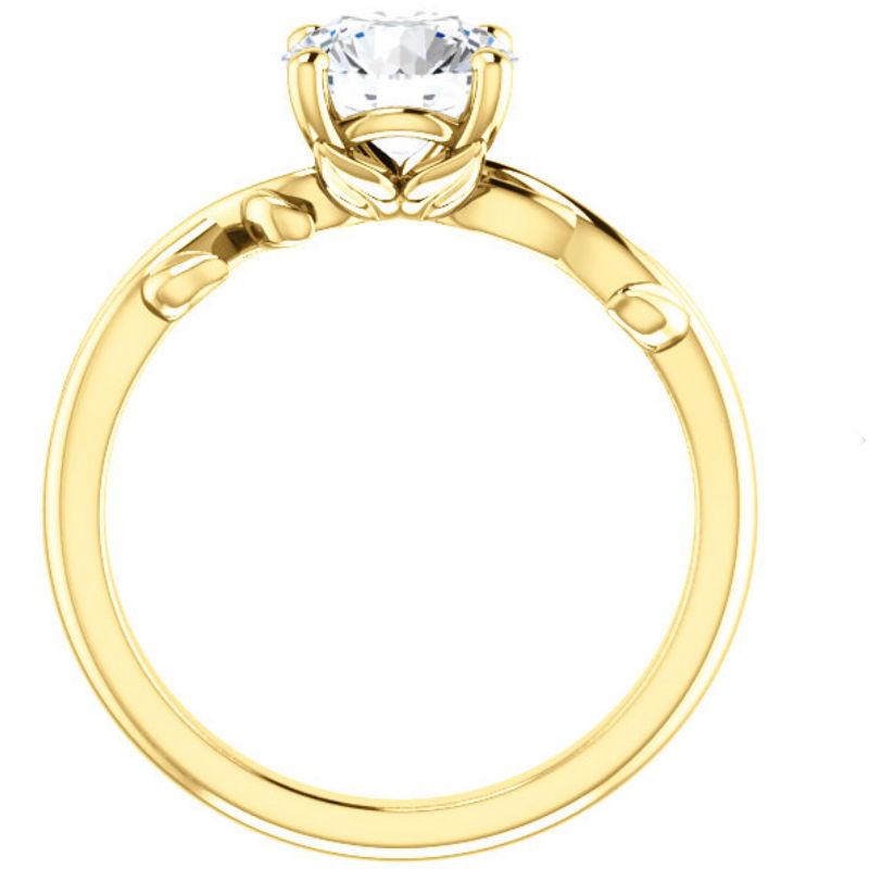 Pompeii3 1 1/4 ct Solitaire Moissanite Vine Engagement Ring 14k Yellow Gold, 2 of 5