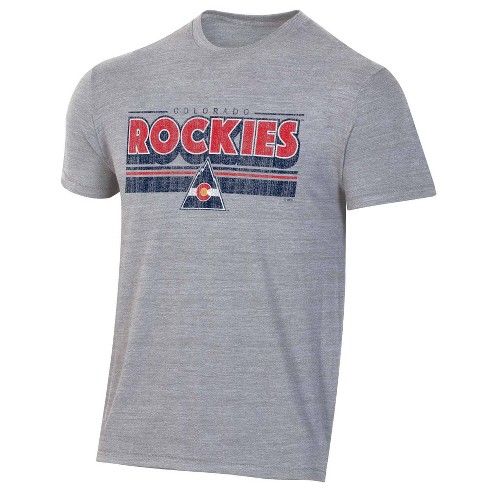 Nike Men's Colorado Rockies Tri Blend Short Sleeve T-Shirt, Heather Gray, Small