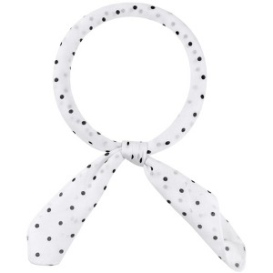INSPIRE CHIC Women Polka Dots Cotton Linen Retro Solid Color Plain Square Neck Scarves 1Pc - 1 of 4