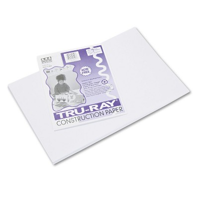 Pacon Tru-Ray 12" x 18" Construction Paper White 50 Sheets (P103058)